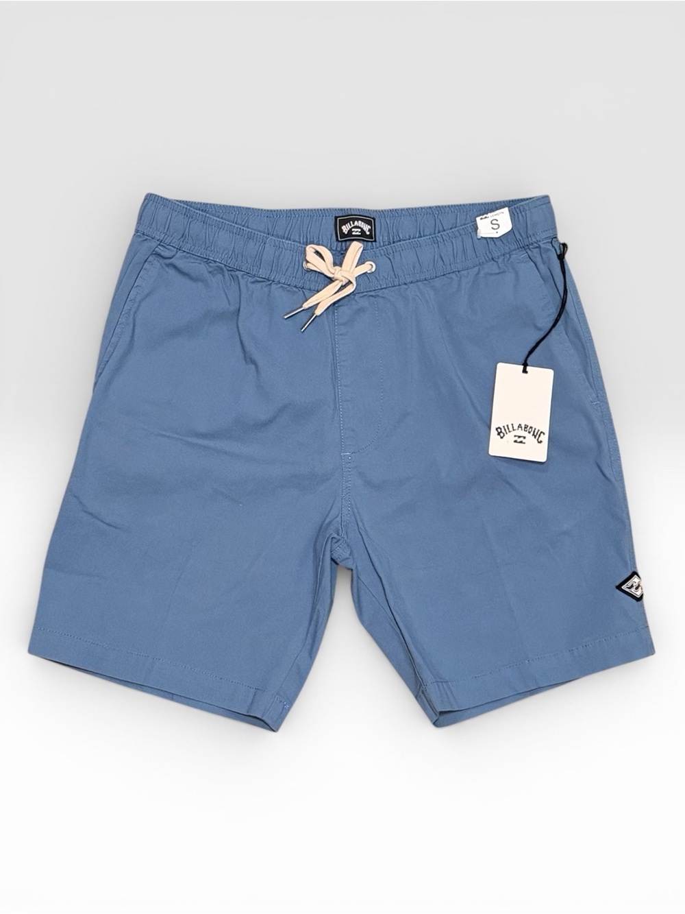 Billabong Layback Shorts Small Blue NWT Elastic Waist Casual Beach 17” Blue